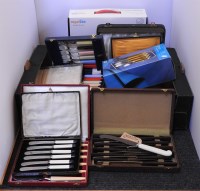 Lot 306 - Nine cased sets of 'Art Deco' and 1950's cutlery