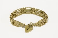 Lot 124 - A 9ct gold five bar gate link bracelet
