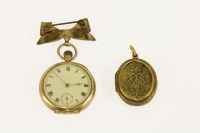 Lot 123 - A ladies 12ct gold fob watch
