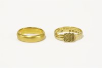Lot 1 - A 22ct gold wedding ring