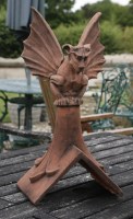 Lot 1000 - A winged gargoyle roof ridge tile