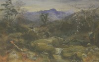 Lot 499 - Thomas Sutcliffe (1828-1871)
A MOUNTAINOUS LANDSCAPE WITH A ROCKY STREAM
Signed l.l. also signed with monogram and dated 1857