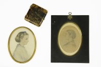 Lot 179 - Two 19th century oval female portraits