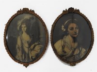 Lot 467 - A pair of gilt framed oval portraits