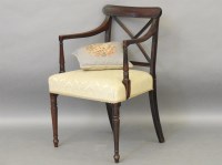 Lot 595 - A George lll mahogany elbow chair