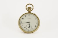 Lot 134 - A rolled gold open faced Record pocket watch