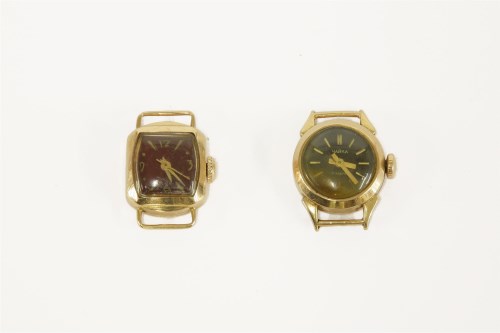 Lot 107 - Two ladies Russian gold mechanical watch heads