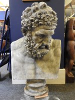 Lot 1029 - A large plaster bust of a bearded gentleman