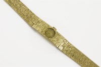 Lot 42 - A cased ladies 9ct gold Bueche Girod mechanical bracelet watch