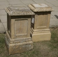 Lot 1030 - A pair of early 20th century Doulton Lambeth blush terracotta plinths each approx 61 x 35 cm