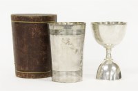 Lot 206 - A silver plated travelling set