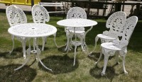 Lot 1051 - A Victorian design white painted aluminium garden suite