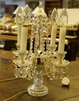Lot 258A - An early 20th century cut glass table light