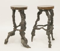 Lot 527 - A pair of root wood stools