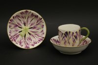 Lot 218 - A Meissen porcelain tea cup and saucer in the form of a tulip