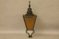 Lot 1115 - A large Georgian style black painted pier lantern