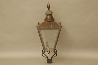 Lot 1114 - A large Georgian style copper and wrought iron pier lantern