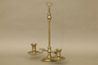 Lot 422 - A brass double chamberstick lamp stand