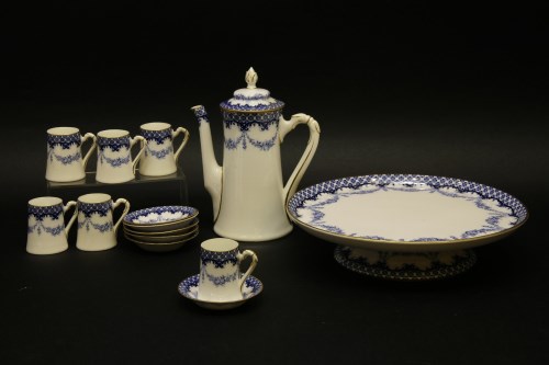 Lot 392 - A Royal Worcester blue and white decorated coffee set