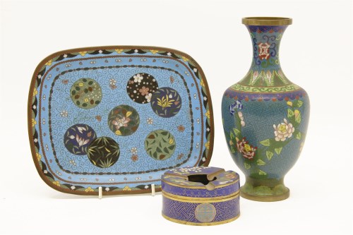 Lot 231 - Three Chinese cloisonné items