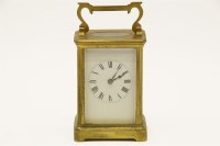 Lot 214 - A small French brass carriage clock