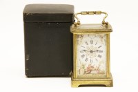 Lot 216 - A French brass carriage clock