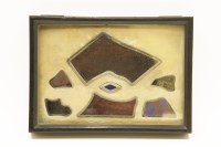 Lot 229 - WWl interest - Seven cased fragments of stained glass from Verdun and Rheims cathedrals