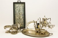Lot 355 - A silver-plated tray and mixed silver-plated wares