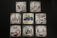 Lot 226 - A collection of religious blue and white tin glazed tiles
