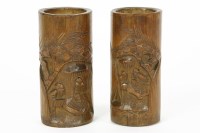 Lot 257 - A pair of Chinese bamboo brush pots