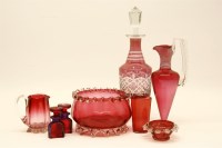 Lot 273 - A collection of cranberry glass