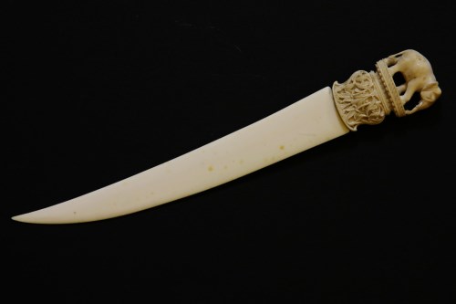 Lot 201 - A carved ivory letter knife