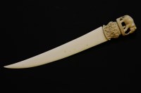 Lot 201 - A carved ivory letter knife