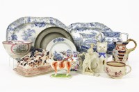 Lot 360 - A collection of mixed blue and white painted pottery