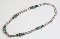 Lot 68 - A sterling silver malachite necklace