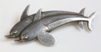 Lot 72 - A sterling silver dolphin brooch