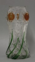 Lot 162 - An Art Nouveau clear and green cut glass vase