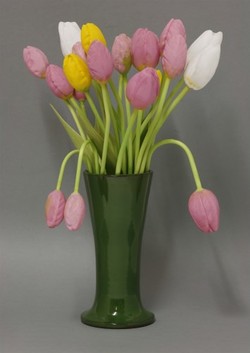 Lot 171 - A set of coloured glass tulips