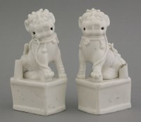 Lot 103 - A pair of blanc de Chine Incense Holders