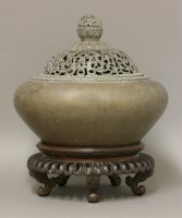Lot 198 - An unusual bronze Incense Burner and Cover