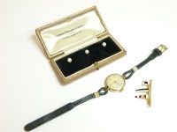 Lot 84 - A ladies 9ct gold Vertex mechanical strap watch