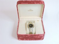 Lot 79 - A gentleman's bi-colour Omega Seamaster LCD/analogue dual display bracelet watch