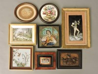 Lot 116 - Three framed and painted pottery plaques
