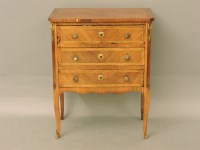 Lot 489 - A 19th/20th century French kingwood small three drawer commode