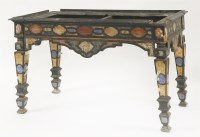 Lot 514 - A Florentine ebonised and specimen marble rectangular table