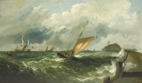 Lot 319 - Frederick Haynes (fl.1860-1880)
SHIPPING OFF A JETTY;
SHIPPING OFF THE DUTCH COAST
A pair