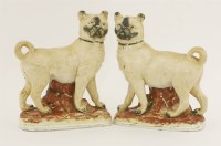 Lot 52 - A pair of Staffordshire pottery Mastiff Dogs