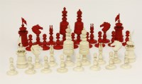 Lot 92 - A bone chess set