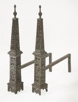 Lot 503 - A pair of George III-style steel andirons