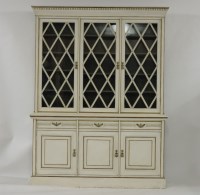 Lot 564 - A large early 20th century cream painted bookcase cabinet